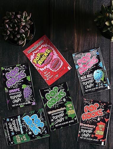 Miniatura 3 de Pop Rocks Popping - Caja de regalo de dulces mixtos  Variedad de 9 sabores  24 unidades en total  Taste the Explosion  Paquete de cuidado para
