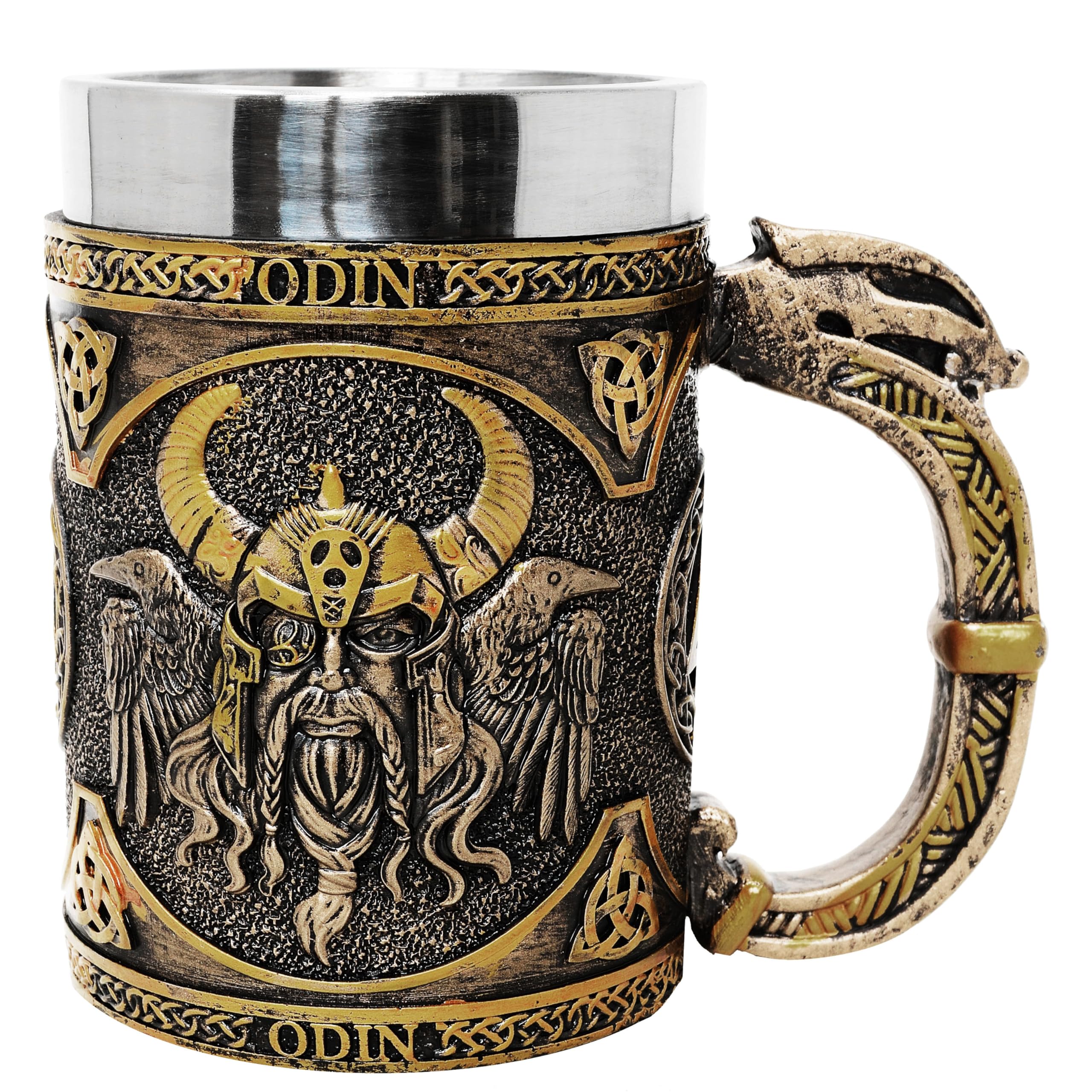 MystiCalls Chope viking XL Odin - Chope viking - 500 ml - Chope à bière