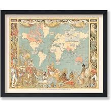 Poster Master Vintage Map Poster - Retro World Map Print - British Empire Map Art - Gift for Teacher, Student, Travel Lover - Perfect Decor for Classroom, Office, Dorm - 8x10 UNFRAMED Wall Art