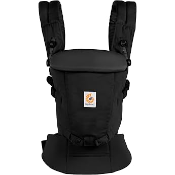 Ergobaby Adapt Baby Carrier for Newborns from Birth 3 Positions SoftTouch Cotton Ergonomic Baby Belly Carrier Back Carrier Baby Carrier Onyx Black