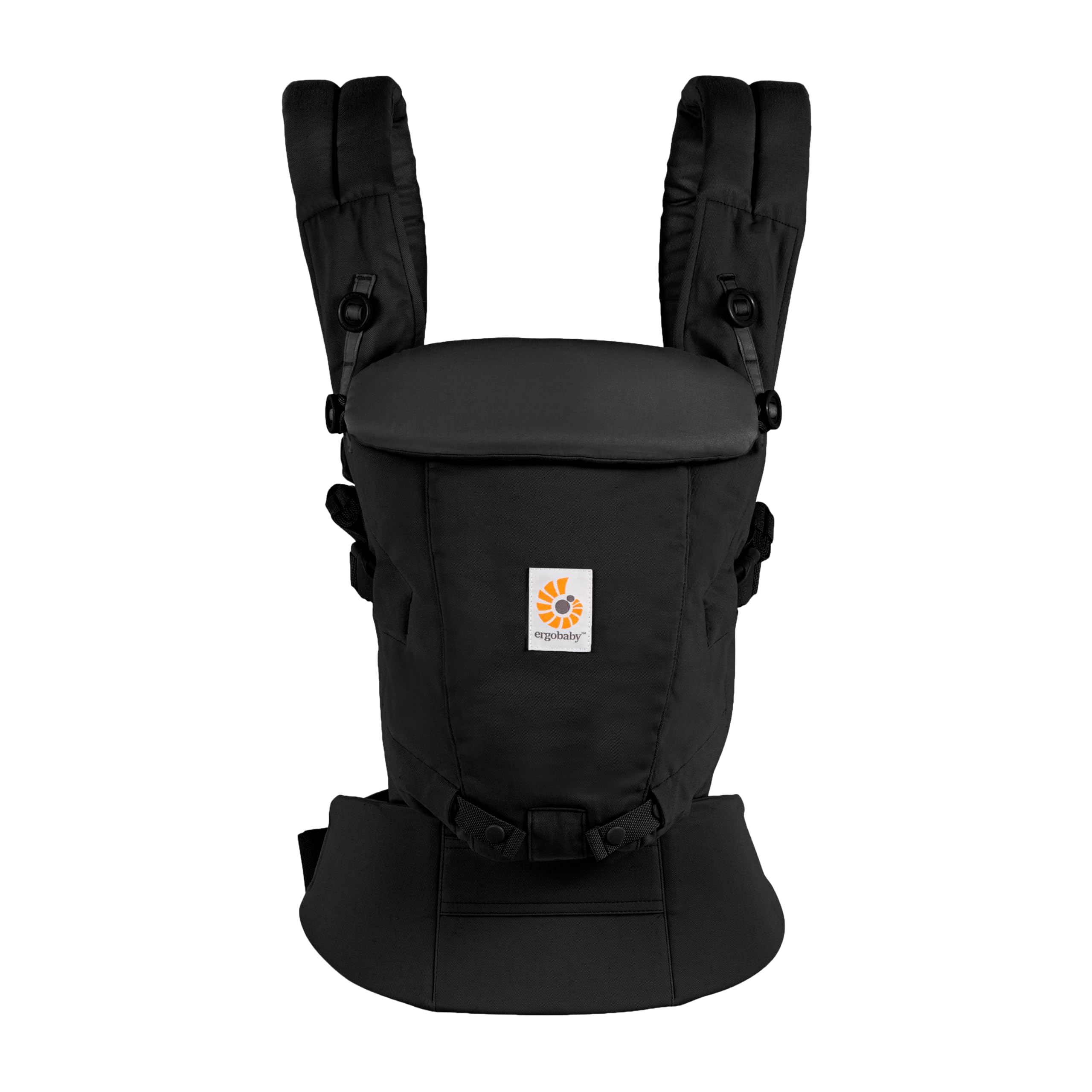 Ergobaby Adapt Babytrage ab Geburt – 3 Tragepositionen, SoftTouch Baumwolle, Onyx Schwarz