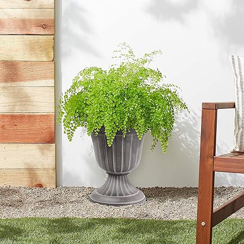 Miniatura 11 de PL10CP - Maceta clásica de plástico tradicional para interiores y exteriores, 15 x 13 pulgadas, cobre cepillado