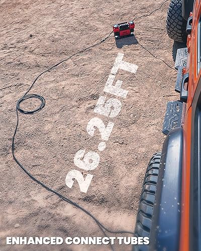 Miniatura 7 de [Actualizado 2026] LASFIT X4 - Compresor de aire todoterreno [doble cilindro con parada automática] Compresor de aire portátil de alta resistencia