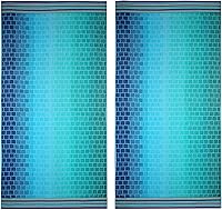 COTTON CRAFT Oversized XL Beach Towels 2 Pack 39x68 Blue Tiles 100% Cotton 450 GSM Plush Soft Absorbent