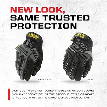 Mechanix Wear M-Pact Impact Resistant Work Gloves - Durable Safety Gloves for Men - Touchscreen Capable - Machine Washable - Breathable - Small - Black