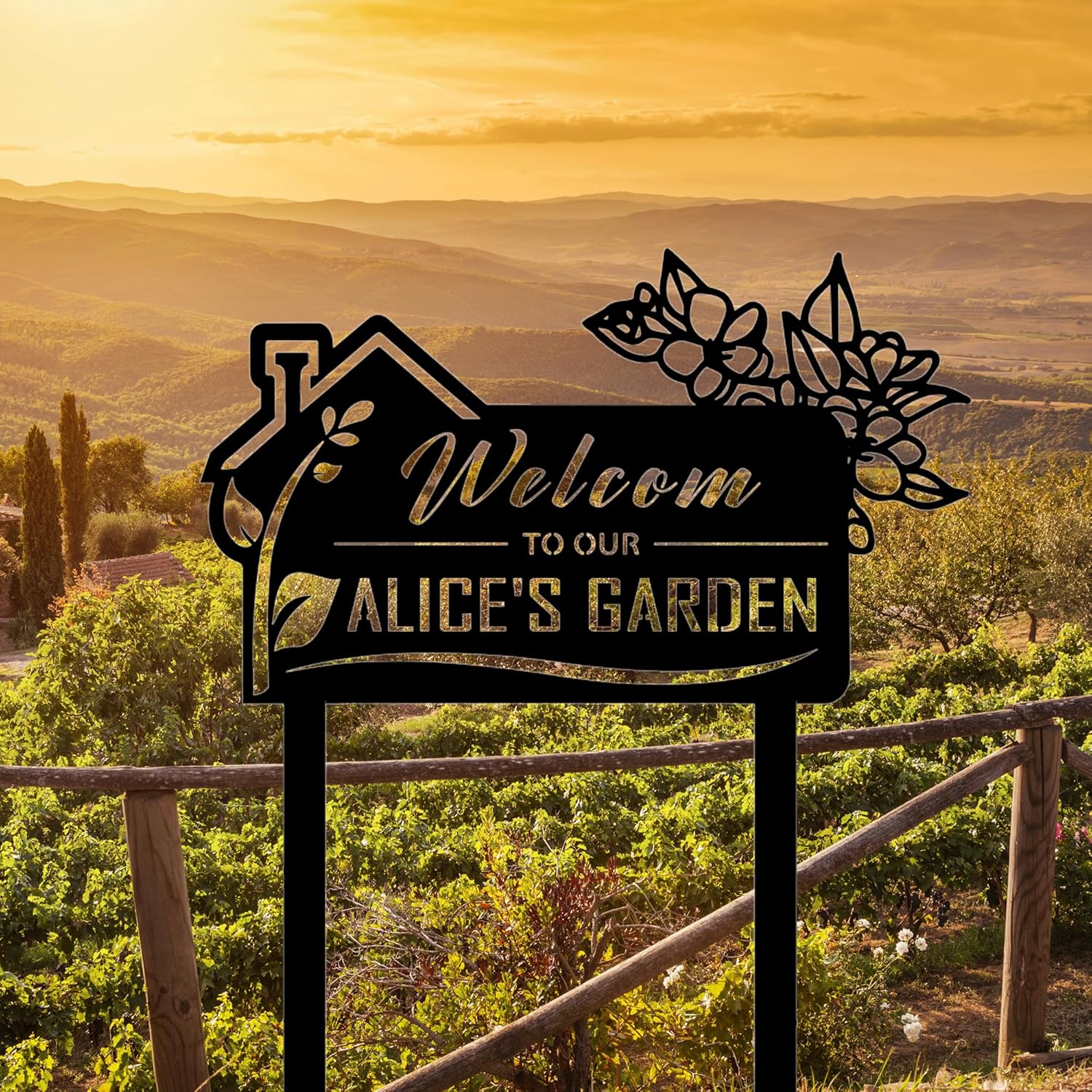 Family gifts ，Custom Signs Outdoor, Personalized Garden Sign, Metal Garden Stake Sign, Metal Garden Sign,Custom Gardener Name Signs,Metal Yard Art,Gardening Gifts,Yard Decor