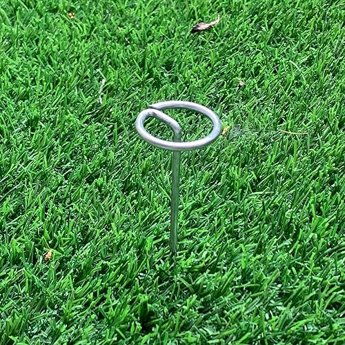 Miniatura 4 de Palmhomee Grapas de jardín galvanizadas antioxidantes para jardín, pasadores circulares para paisaje, cubierta del suelo, estacas de tela para