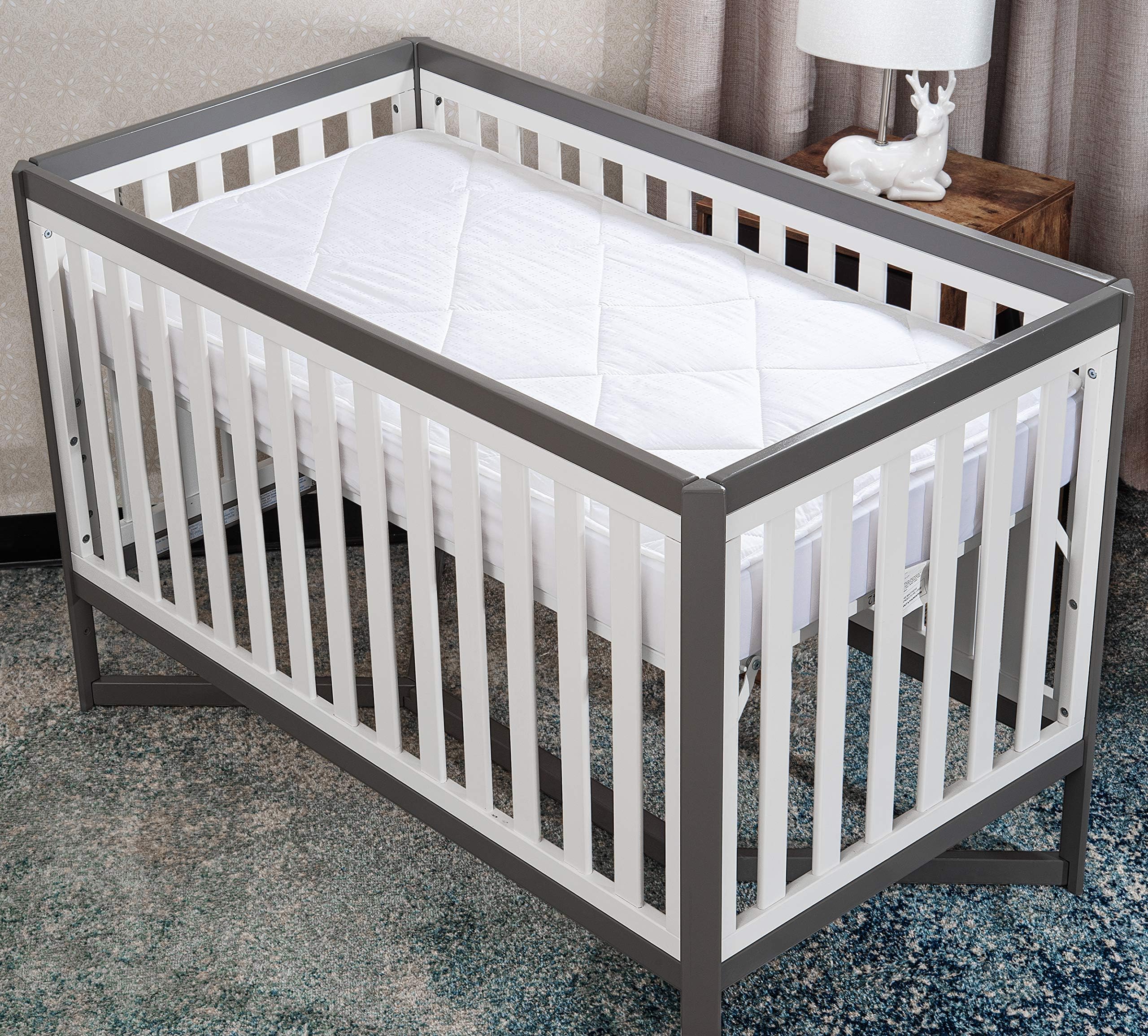 Crib Size (28 X52) Mattress Pad - Luxurious Cotton Sateen Mattress Protector - Soft and Breatheable Mattress Cover - Mattress Pad Protects Mattress from Dust, Dirt, Spills, and Stains.