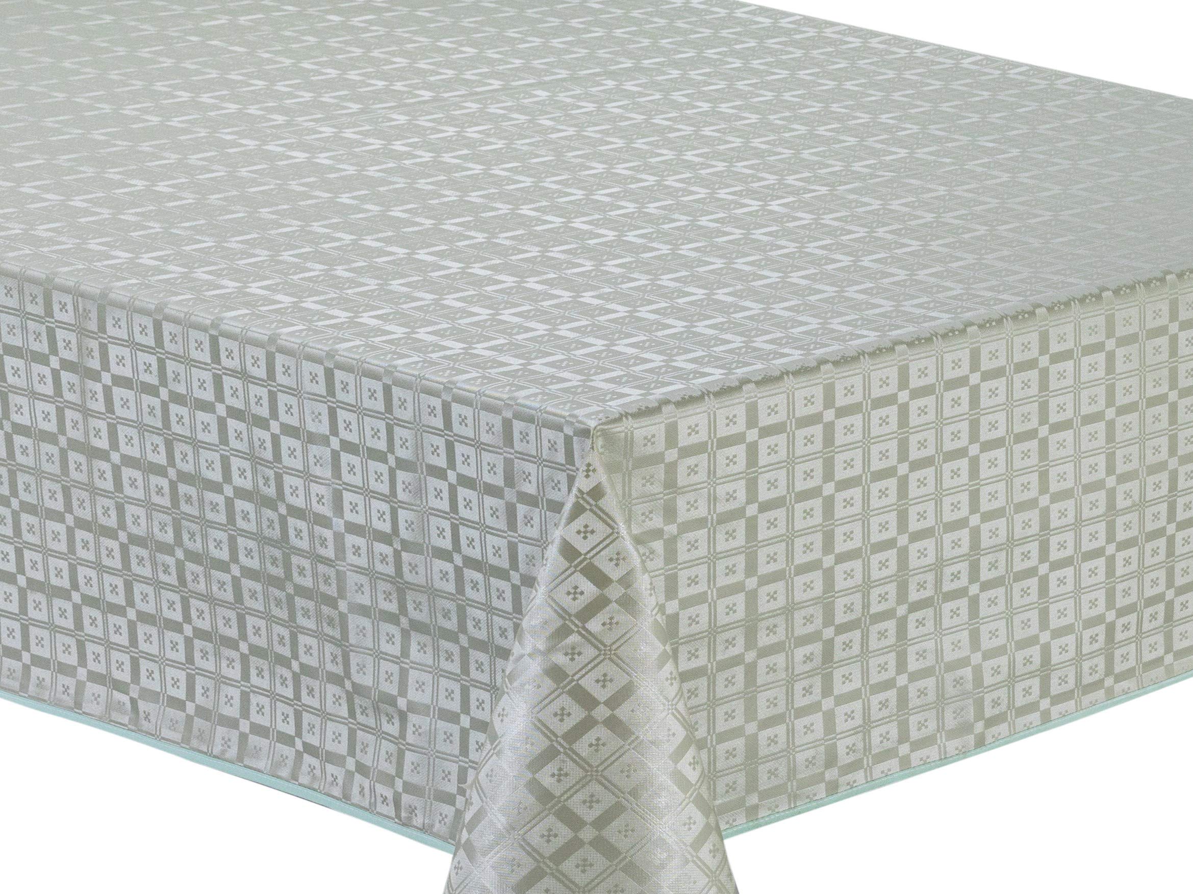 Home Direct Sage Green Embossed Rectangular Oilcloth Pvc Wipe Clean Tablecloth Table Cover 140Cm X 180Cm 55X70
