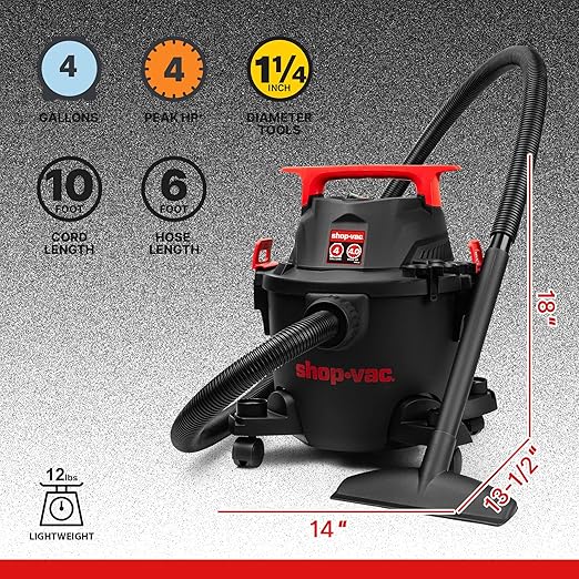 Aspiradora Seco/Mojado 4 Galones 4 HP Portátil miniatura 3