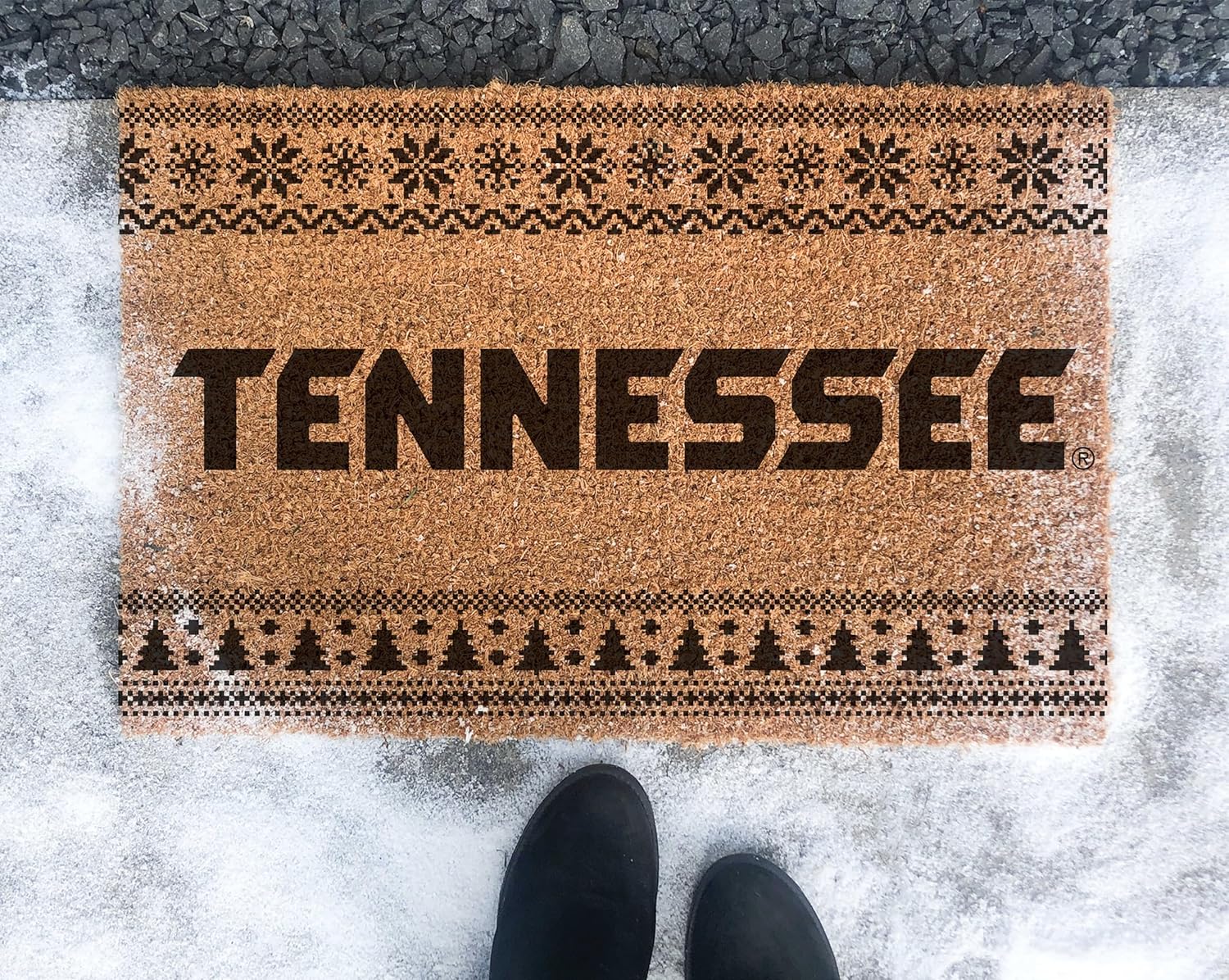 KH Sports Fan Tennessee Volunteers Holiday Coir Doormat, 18x30 Inches, Volunteers Outdoor Rug; Display Some Holiday Cheer with This Unique Tennessee Volunteers Doormat