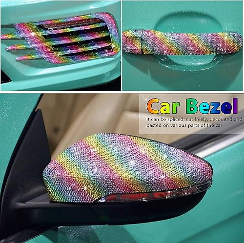 Vista 35 de Outus 12000 piezas de lámina de strass Bling Bling, calcomanías de strass, autoadhesivas, calcomanías para decoración de autos DIY, calcomanías