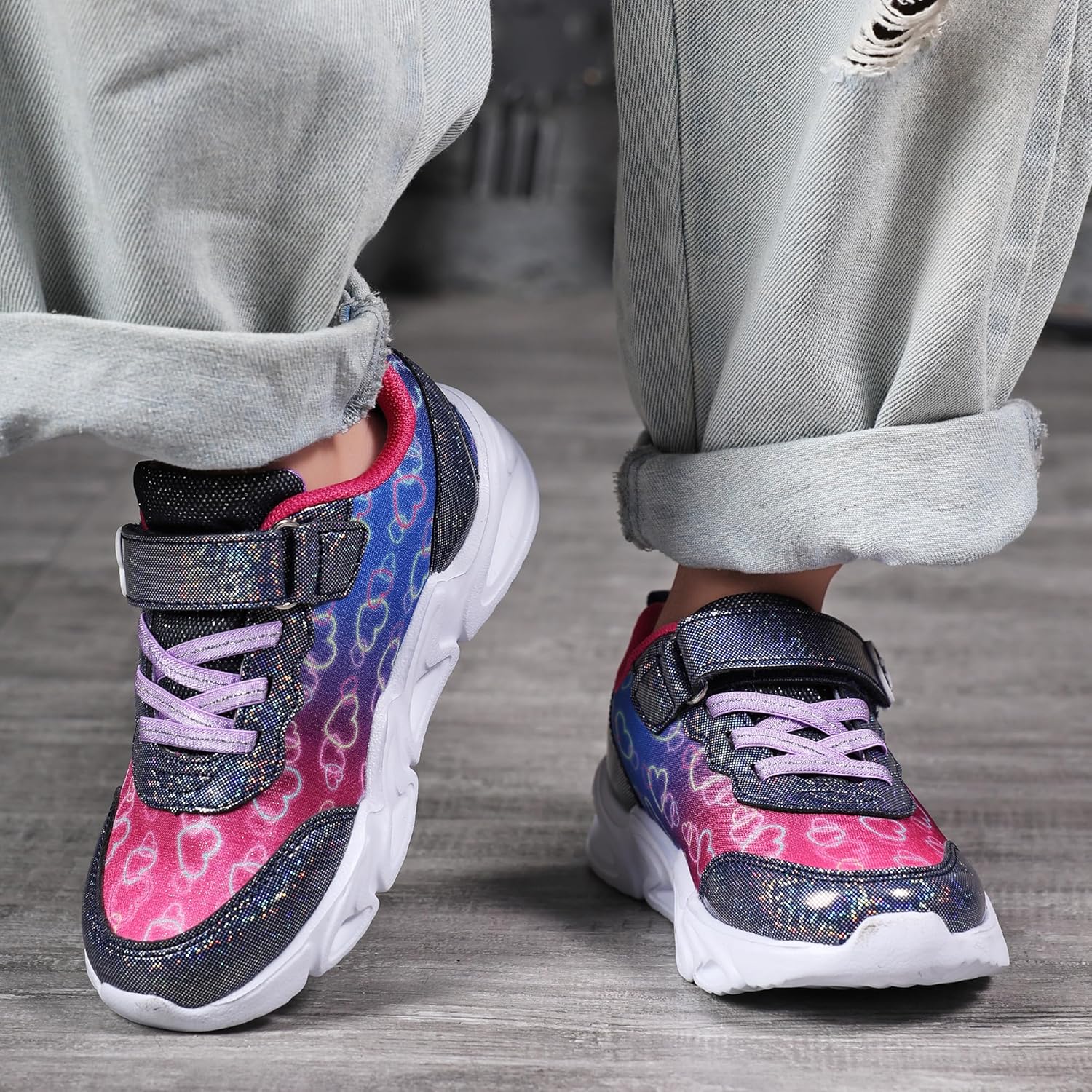 Light Up Toddler Girls Boys Shoes LED Sneakers Lightweight Breathable Adjustable Strap for Toddler/Little Kids - Image 3