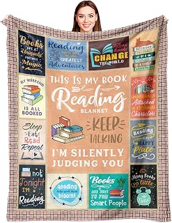 Book Lovers Gifts, Gifts for Book Lovers Women, Book's Club/Bookish/Bookworm/Books Nerd/Reading/Librarian/Literary Gift for Avid Readers, Books Accessories Presents for Reading Lovers Blanket 60"X50"