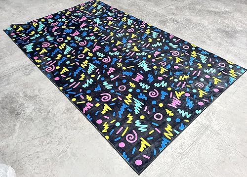 Miniatura 6 de Alfombra de arcade, decoración de sala de arcade, alfombra de arcade de los años 80, decoración de arcade, alfombra de área abstracta, alfombras de