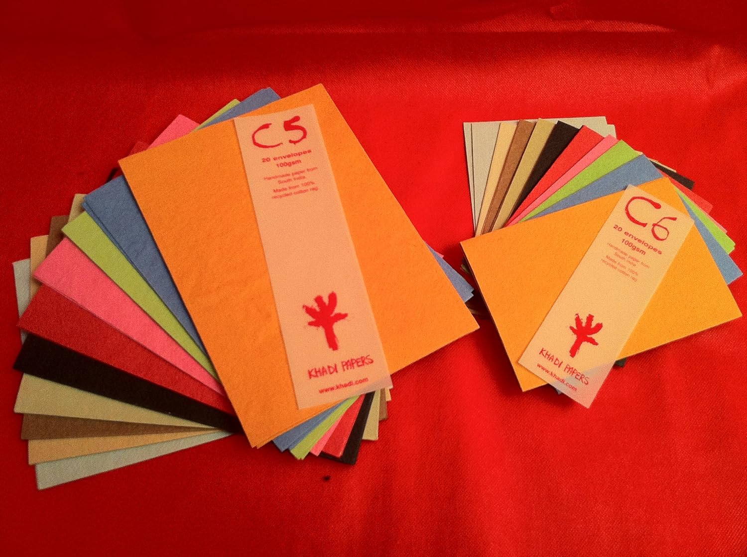 KHADI PAPER MULTICOLOR RAG ENVELOPE (20 PCS) PACKS C6C 100