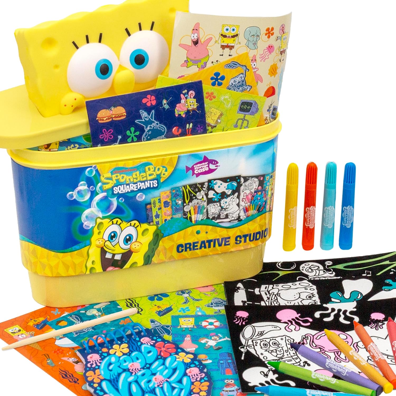 Horizon Group USA Sensory Slime Studio, Scented Slime Kit with Mix-Ins, Charms, and Storage Case, Spongebob Squarepants