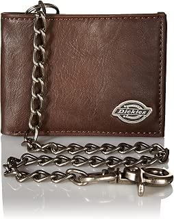 Dickies Men's Bifold Chain Wallet-High Security with ID Window and Credit Card Pockets