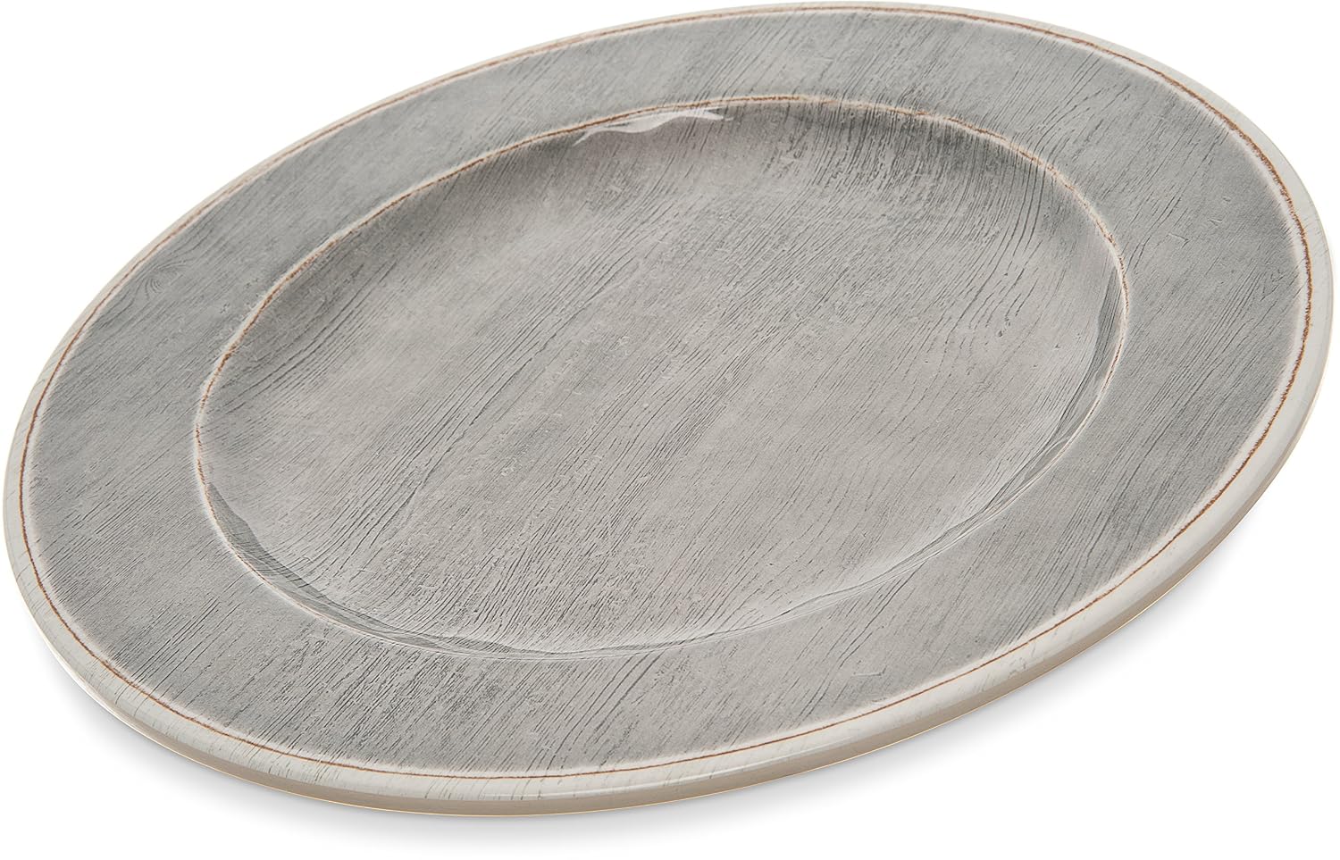 Carlisle FoodService Products Grove Reusable Plastic Plate Dinner Plate with Wide Rim for Home and Restaurant, Melamine, 11 Inches, Smoke