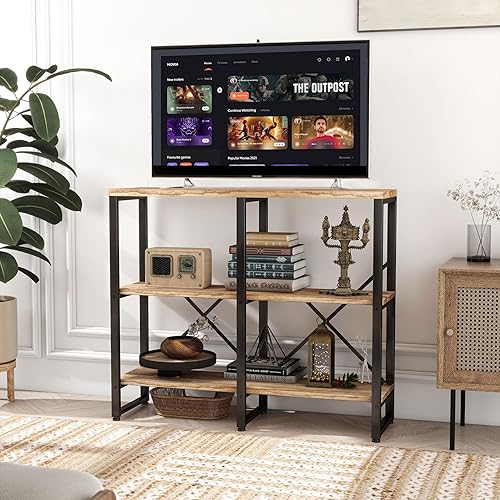 Miniatura 4 de Estantería de 5 niveles, estilo industrial rústico, estantes de almacenamiento, estantes de metal para libros, estante de exhibición para oficina en