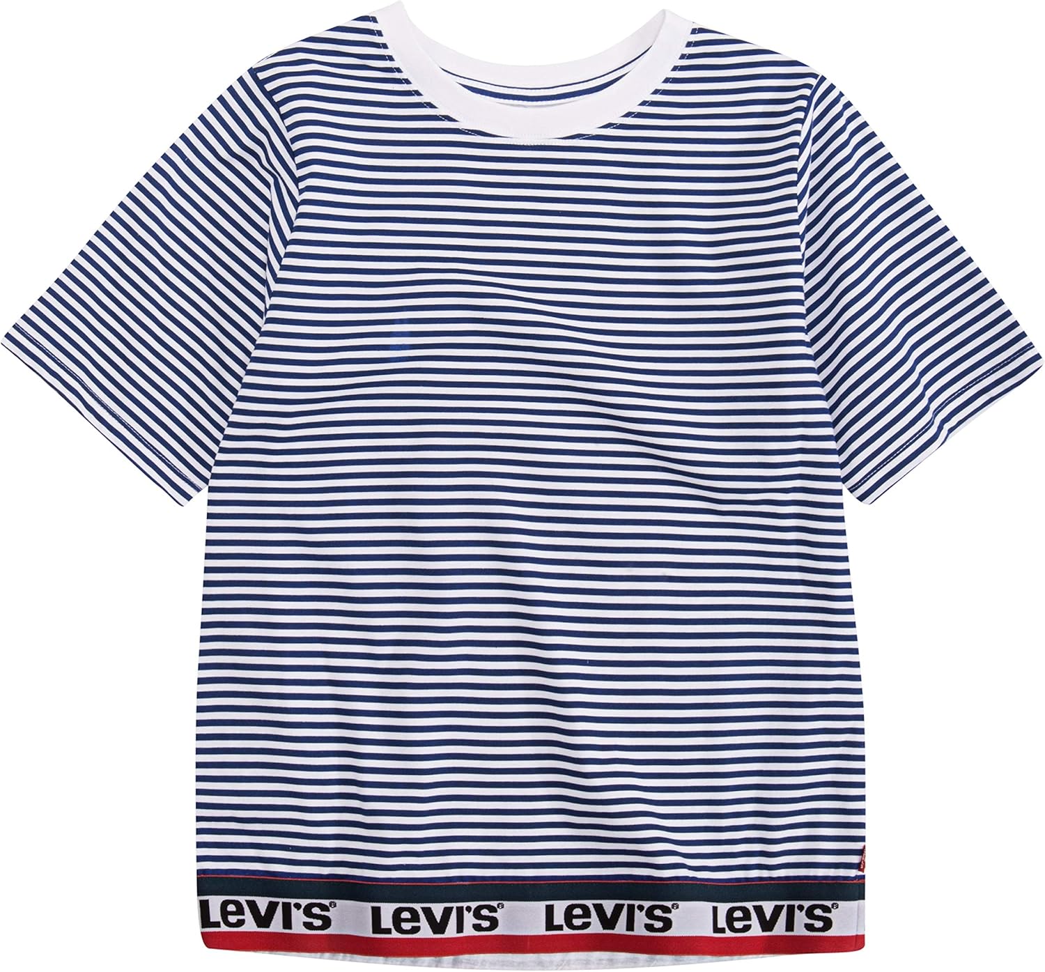 Levi's ガールズ ボクシーニットTシャツ, 青/テーピング, 5