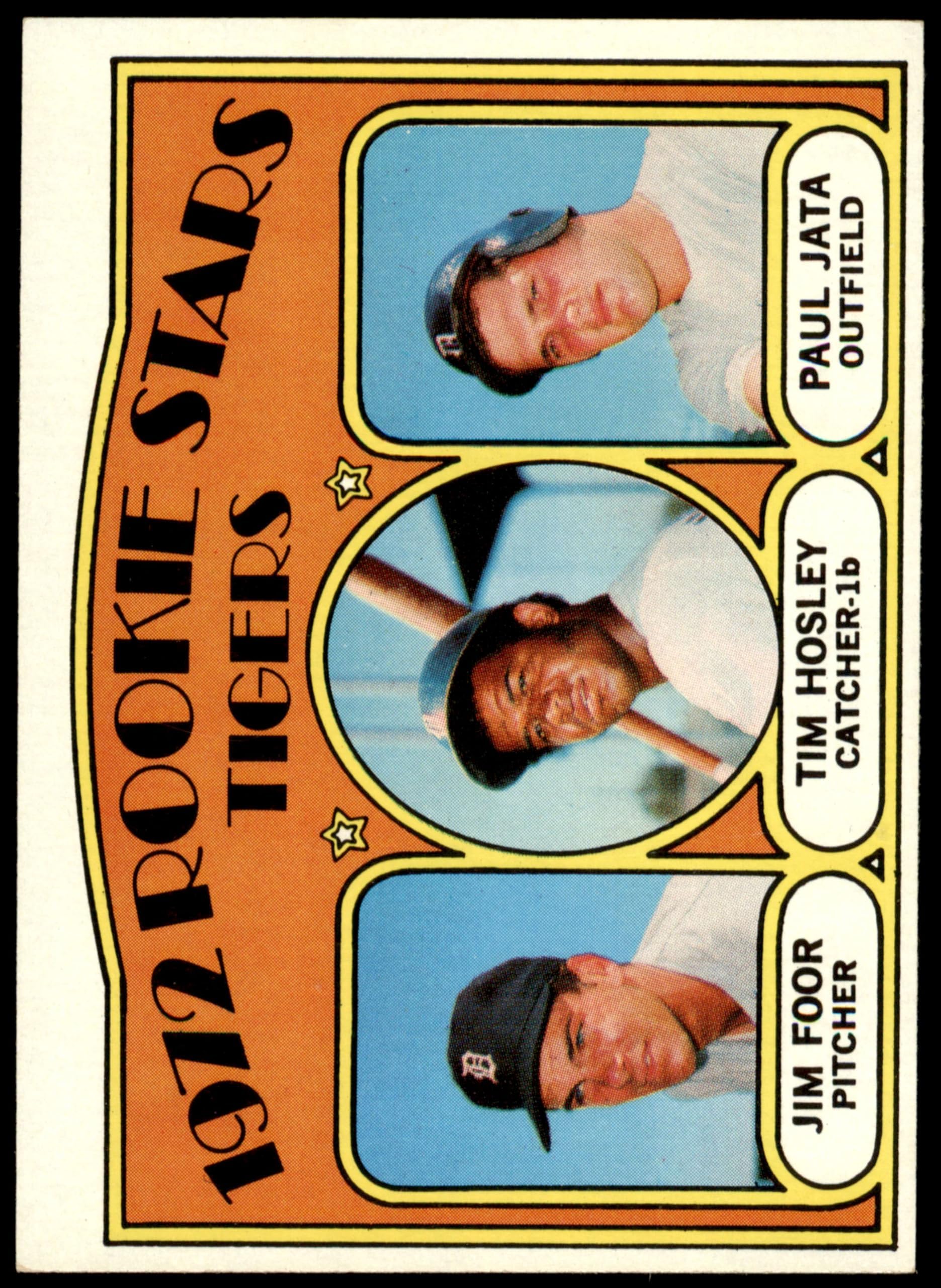 1972 Topps #257 Tigers Rookies Jim Foor/Tim Hosley/Paul Jata Detroit Tigers (Baseball Card) EX Tigers