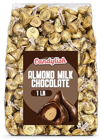Milk Chocolate Almonds 1 lb., Gold Candy for Parties, Buffets & Gift Bags