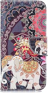 Huawei Y6 2019 Case Leather, Premium Flip Wallet Case with [Kickstand] [Card Slots] Magnetic Closure Notebook Cover Case for Huawei Y6 2019/Y6 Pro 2019 - Elephant Mandala