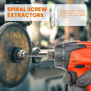 35PCS Easy Out Screw Extractor Set & Left-Hand Drill Bit Set