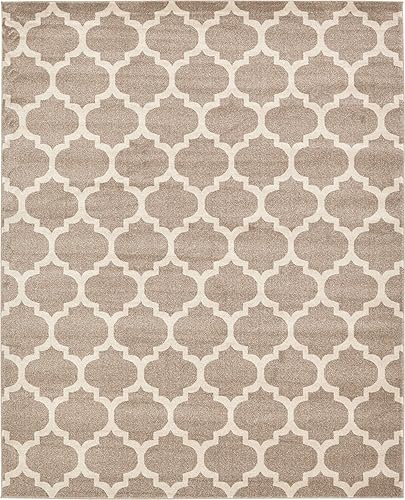 Miniatura 9 de Unique Loom Trellis Collection - Tapete estilo marroquí con diseño de celosía, color bronce (8 pies x 10 pies)