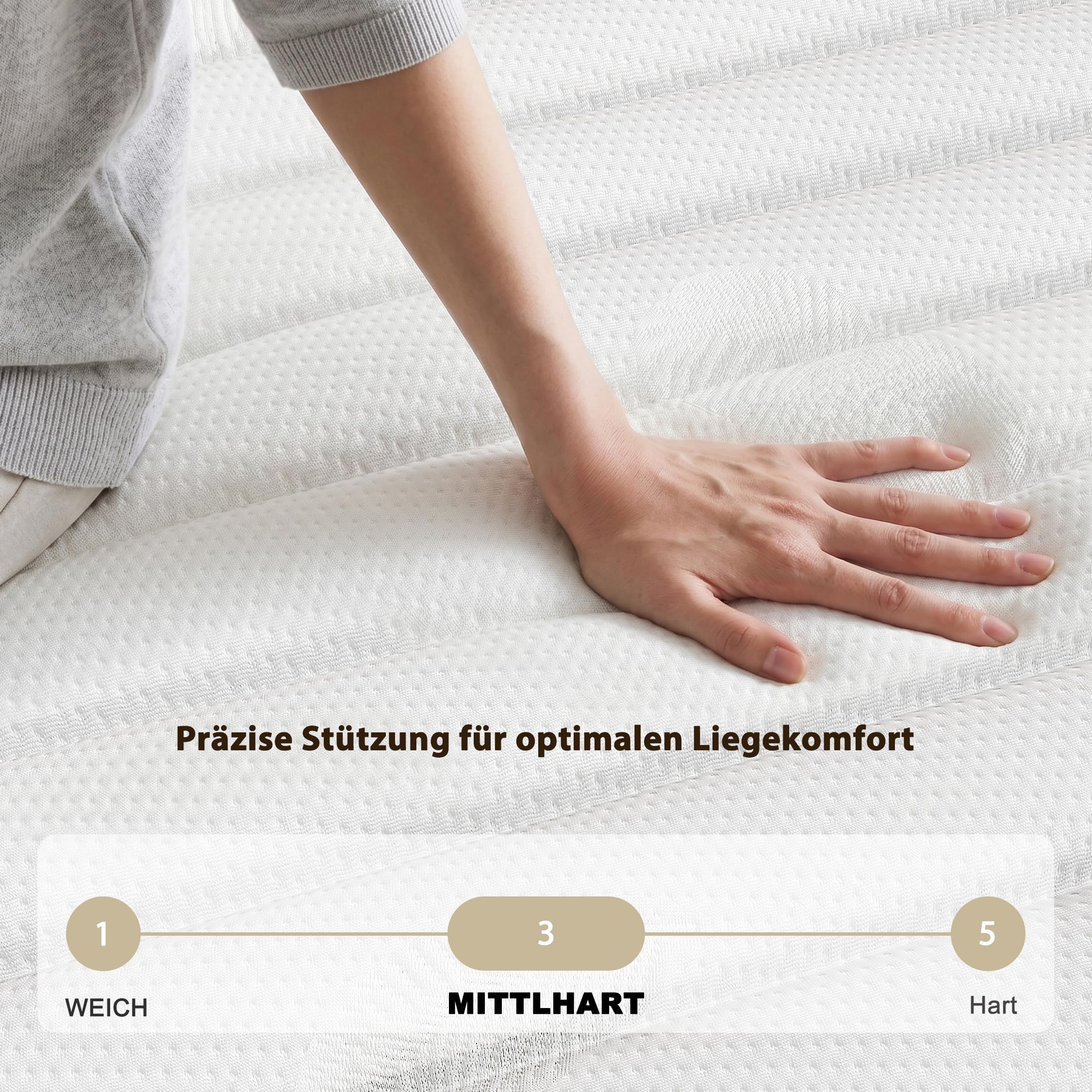 PurrJoys Matratze 160x200 H3 & H4 mit Oeko-TEX Zertifiziert, Höhe 25 cm 7 Zonen Taschenfederkernmatratze mit Memory Foam, Federkernmatratze mit weicher Oberfläche für Erwachsene
