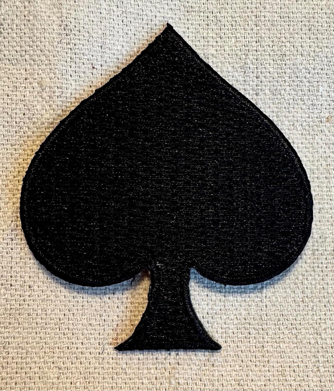 Spades Iron-On Embroidered Patch Black Playing Card Suit Poker Emblem image 2