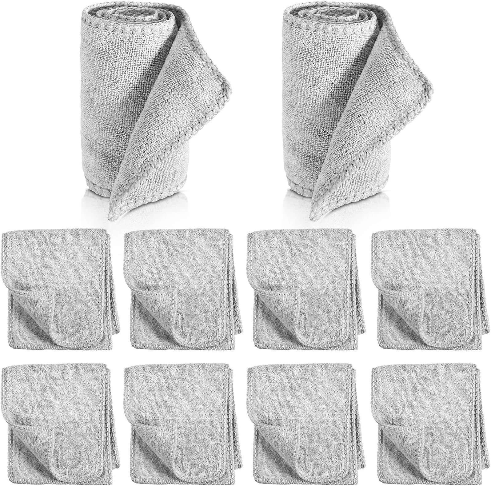10 Pcs Shine Shoes Cloth Kit Polish Dauber Applicators Cleaning Leather Shoes Boots Care Cloths Suede Cleaner(10 Pcs Shoe Cleaning Cloths) Grey