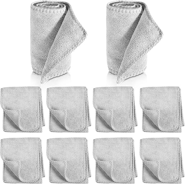 10 Pcs Shine Shoes Cloth Kit Polish Dauber Applicators Cleaning Leather Shoes Boots Microfiber Care Cloths Suede Cleaner