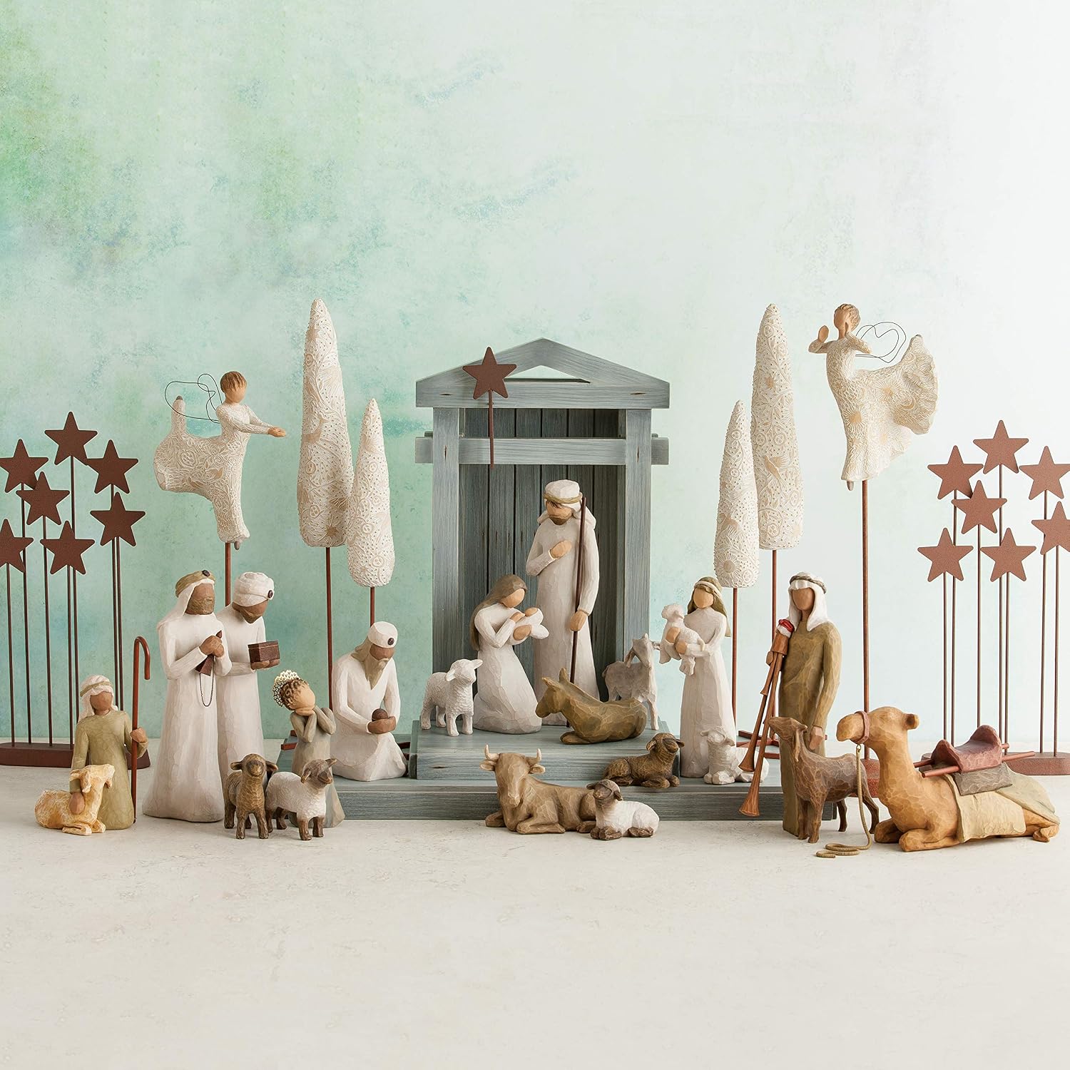 Willow Tree Little Shepherdess, Sculpted Hand-Painted Nativity Figures, 3-Piece Set