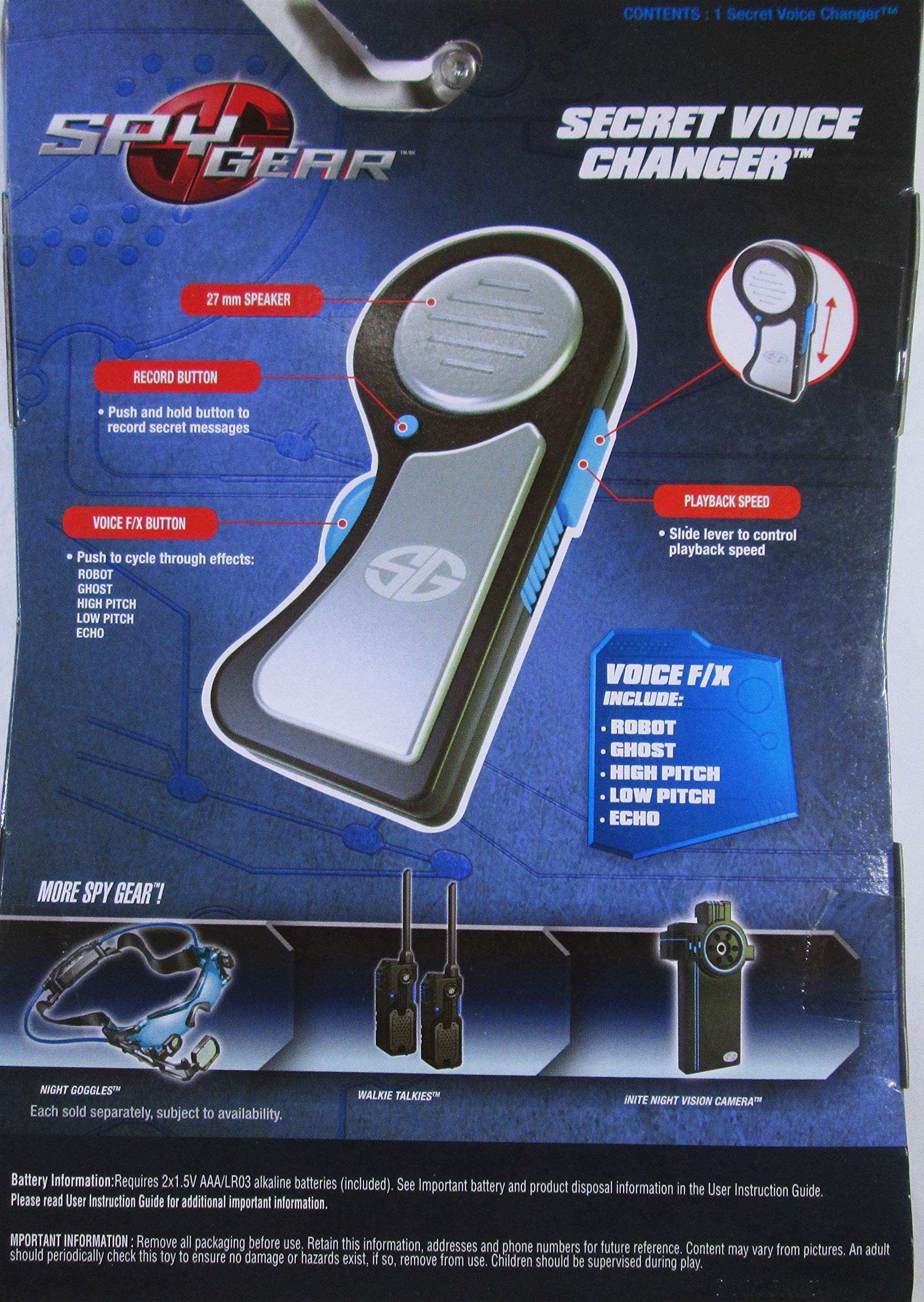 Spin Master Spy Gear - Cambiatore vocale Segreto per registrare e alterare la Tua Voce.