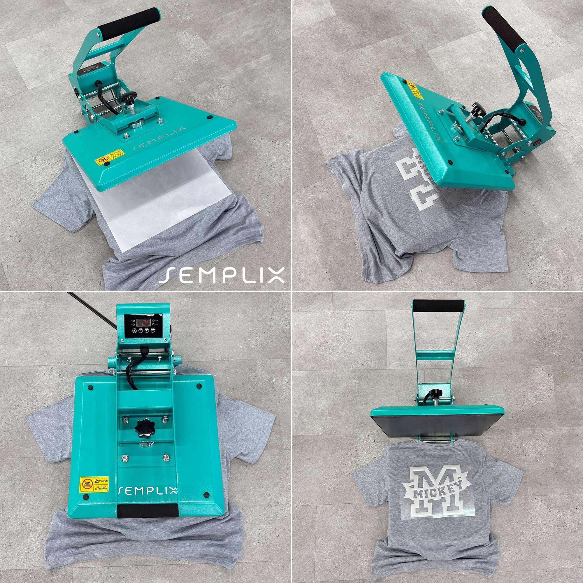 SEMPLIX Transferpresse, Wärmepresse Heizplatte 38x38 cm
