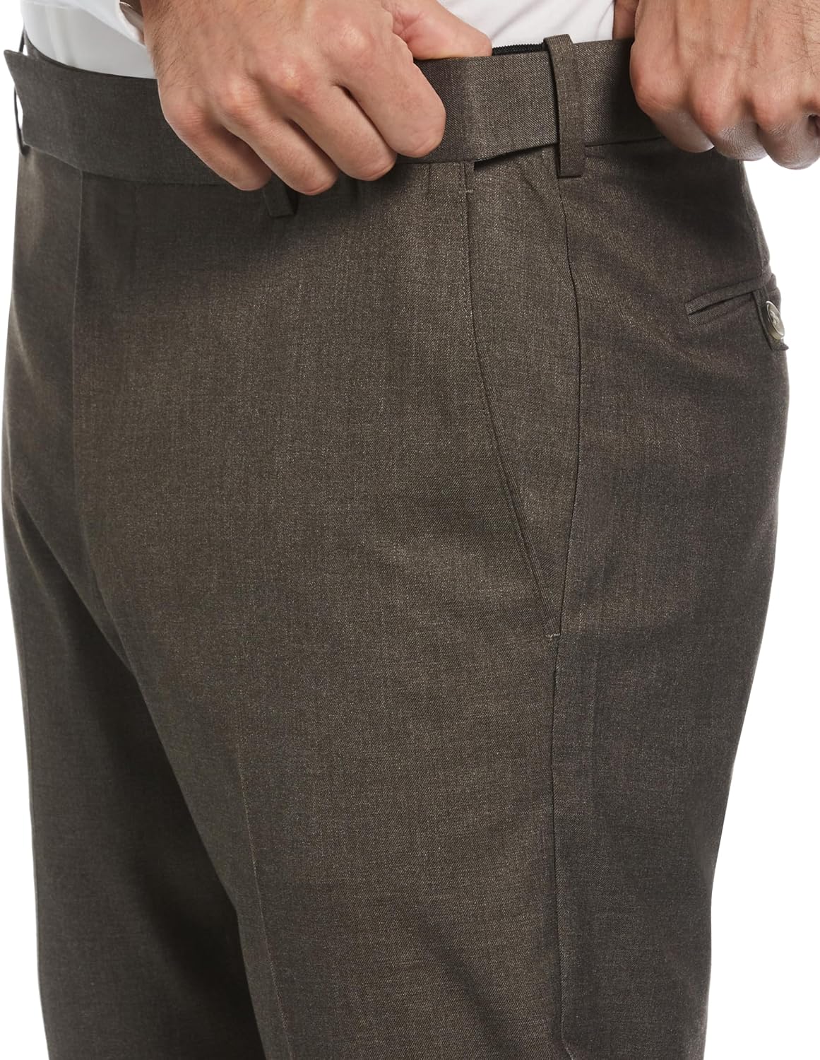 Savane Men's Big & Tall Gabardine Flat Front Straight Leg Dress Pant with Expandable Waistband and 32 Inch Inseam