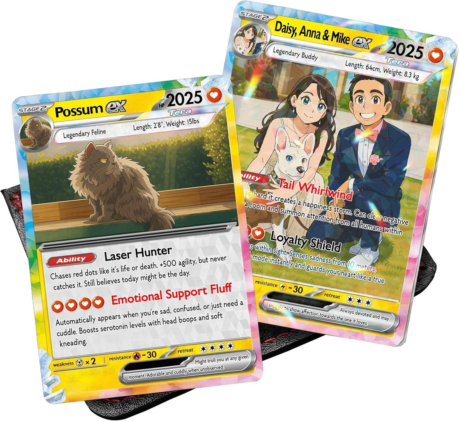Custom Poke Card for Pet Lovers, Personalized Game Inspired Furry Friend Birthday Gifts, Customizable Trading Card with Dog Cat Photo, Anime Style Gift for Best Dad Dog Mom Cat