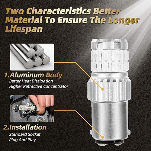Miniatura 2 de Bombilla LED 1157, accesorios de automóvil, 9-30 V, bombilla trasera súper brillante de baja potencia 1157 2357 2057 7528 BAY15D bombillas LED con
