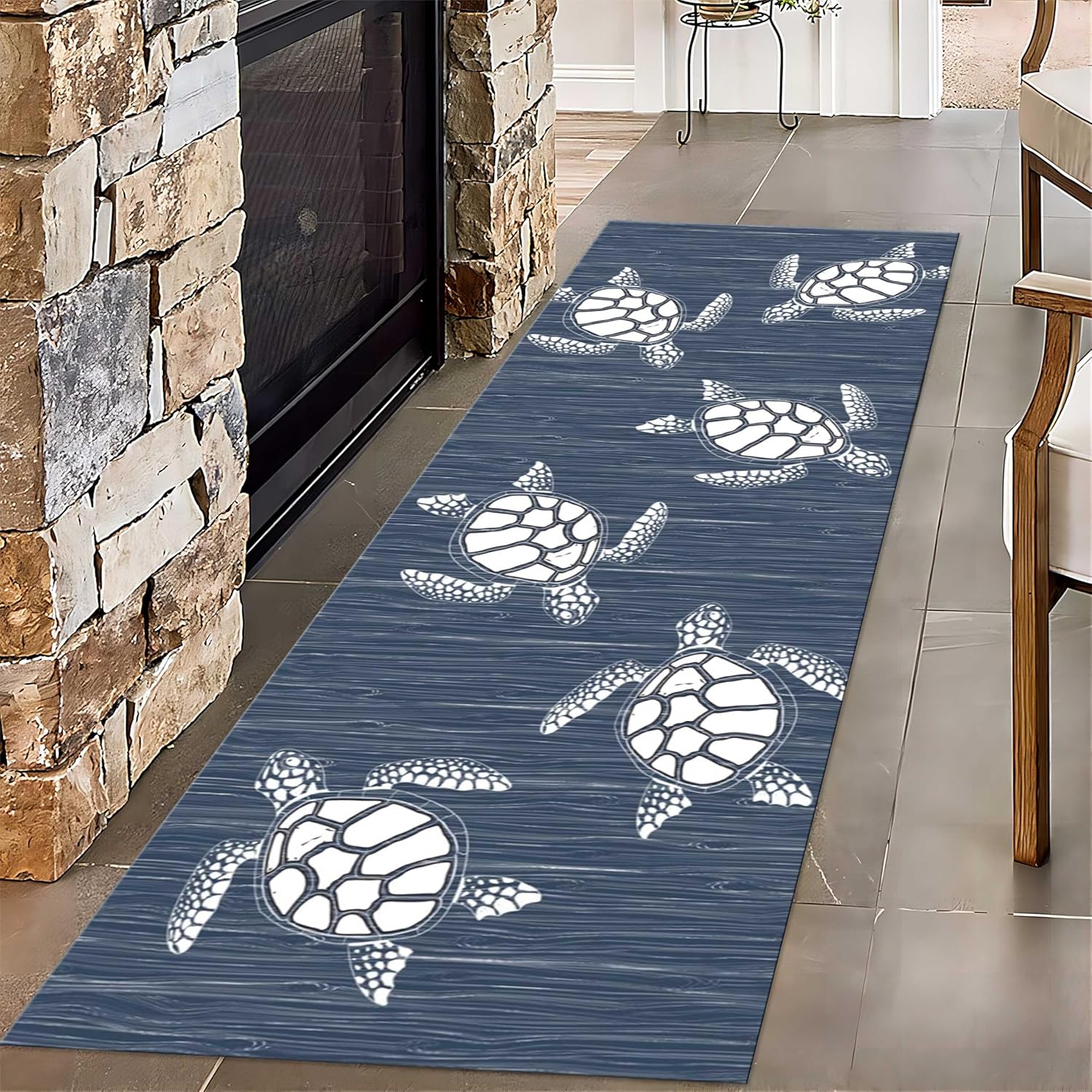 Animal Pattern Long Hallway Rug Runners, 2x10ft, Brown Leopard Print Floor Rugs, Wildlife Print Machine Washable Area Rug, Thin Cozy Low Pile Throw Carpet for Office Family Bedroom