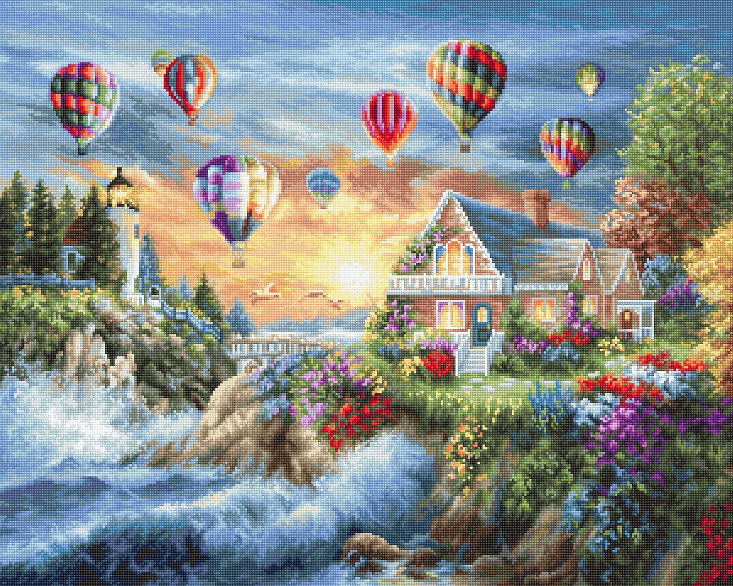 Luca-S SRL Kit Arazzo Luca-S Oro - Palloncini Sopra Sunset Cove G614