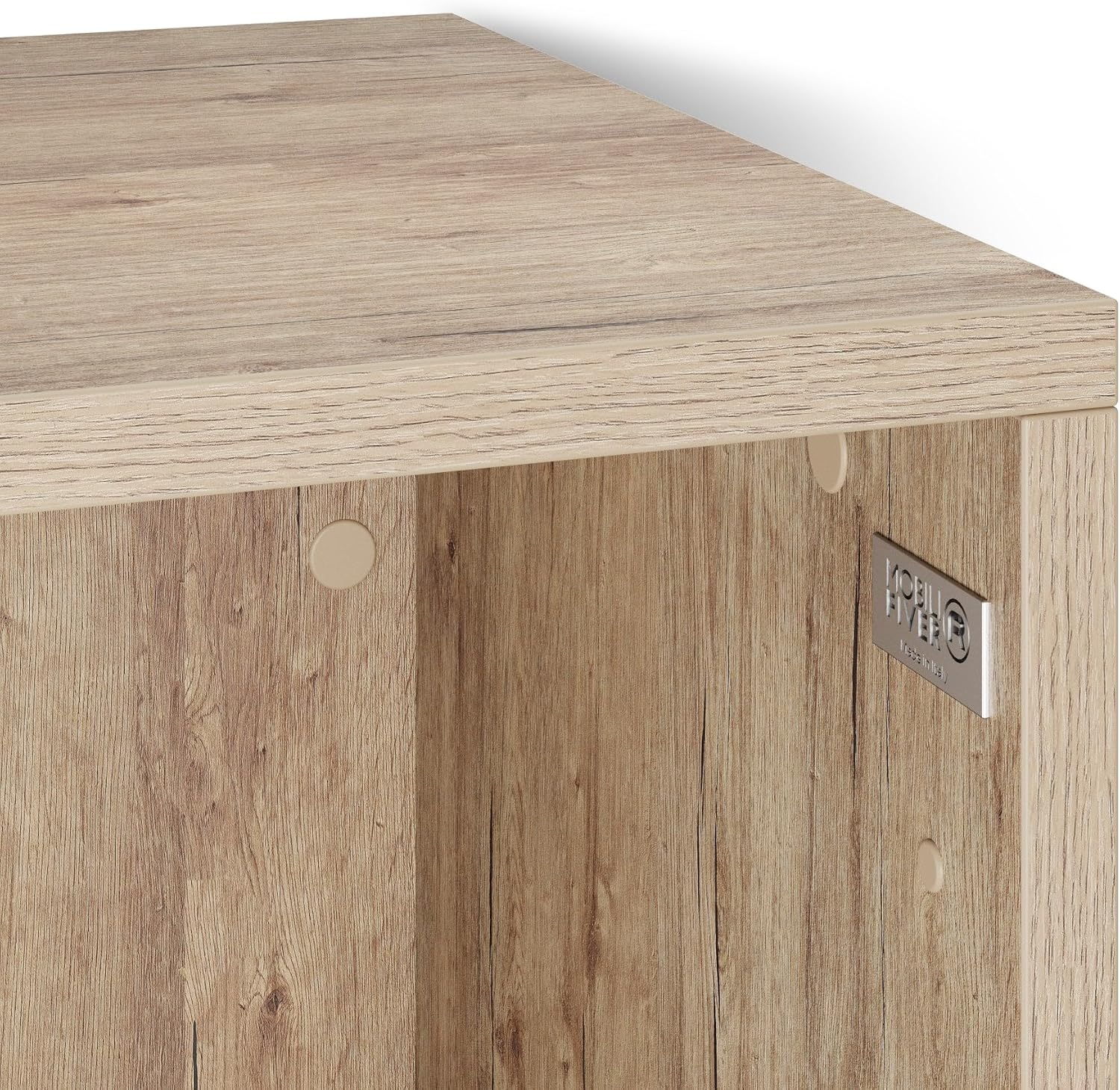 Mobili Fiver, X Wall Unit 27.55 in Without Door, Oak, Made in Italy