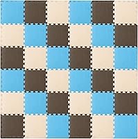 Vista 8 de ProSource Tapete de juego de espuma para niños y bebés con colores sólidos, 36 o 16 azulejos entrelazados con bordes, blanco/gris/beige