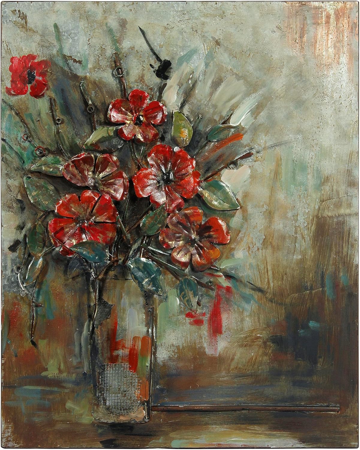 Empire Art Direct "Bouquet" Mixed Media Hand Painted Iron