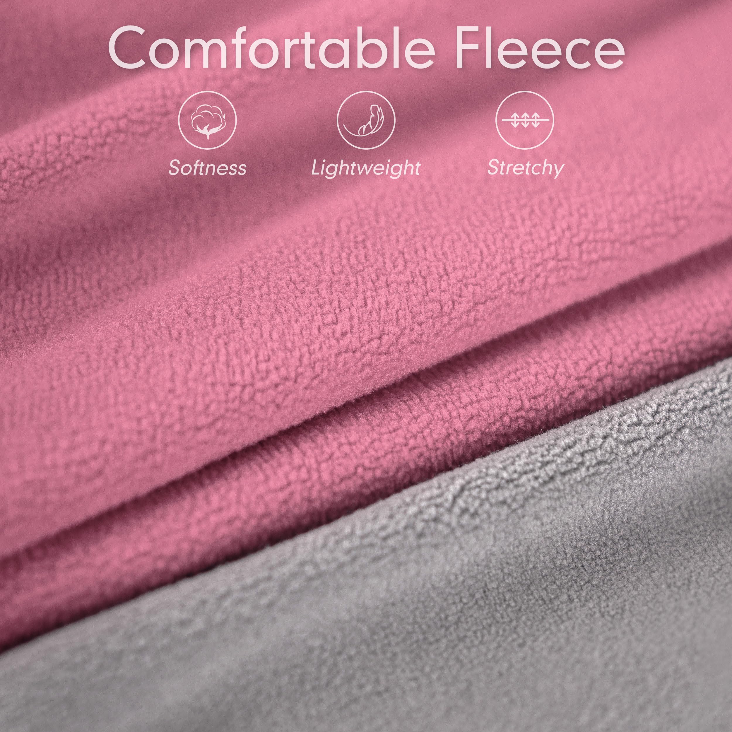 cyeollo Paquete de 2 suéteres de forro polar para perro con rayas reflectantes, suéteres elásticos y ligeros, ropa cálida para perros pequeños, talla M, rosa y gris
