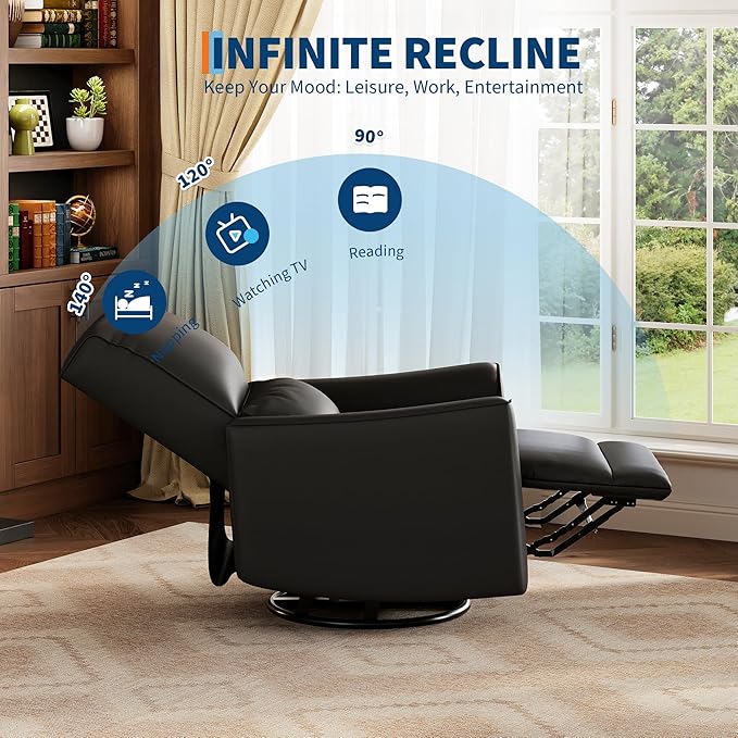 Sillón Reclinable Giratorio Mecedora con Respaldo Alto miniatura 7