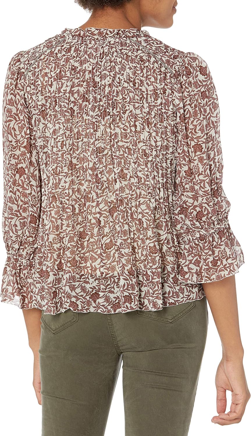 Velvet by Graham & Spencer Womens Wilona Long Sleeve Ruffle TopBlouse - Image 2