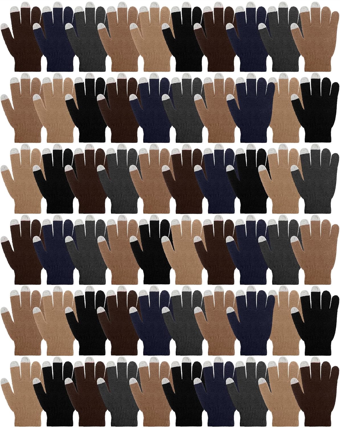Foaincore Winter Touchscreen Gloves Bulk Stretch Unisex Knit Texting Gloves Pack for Men Women Adults