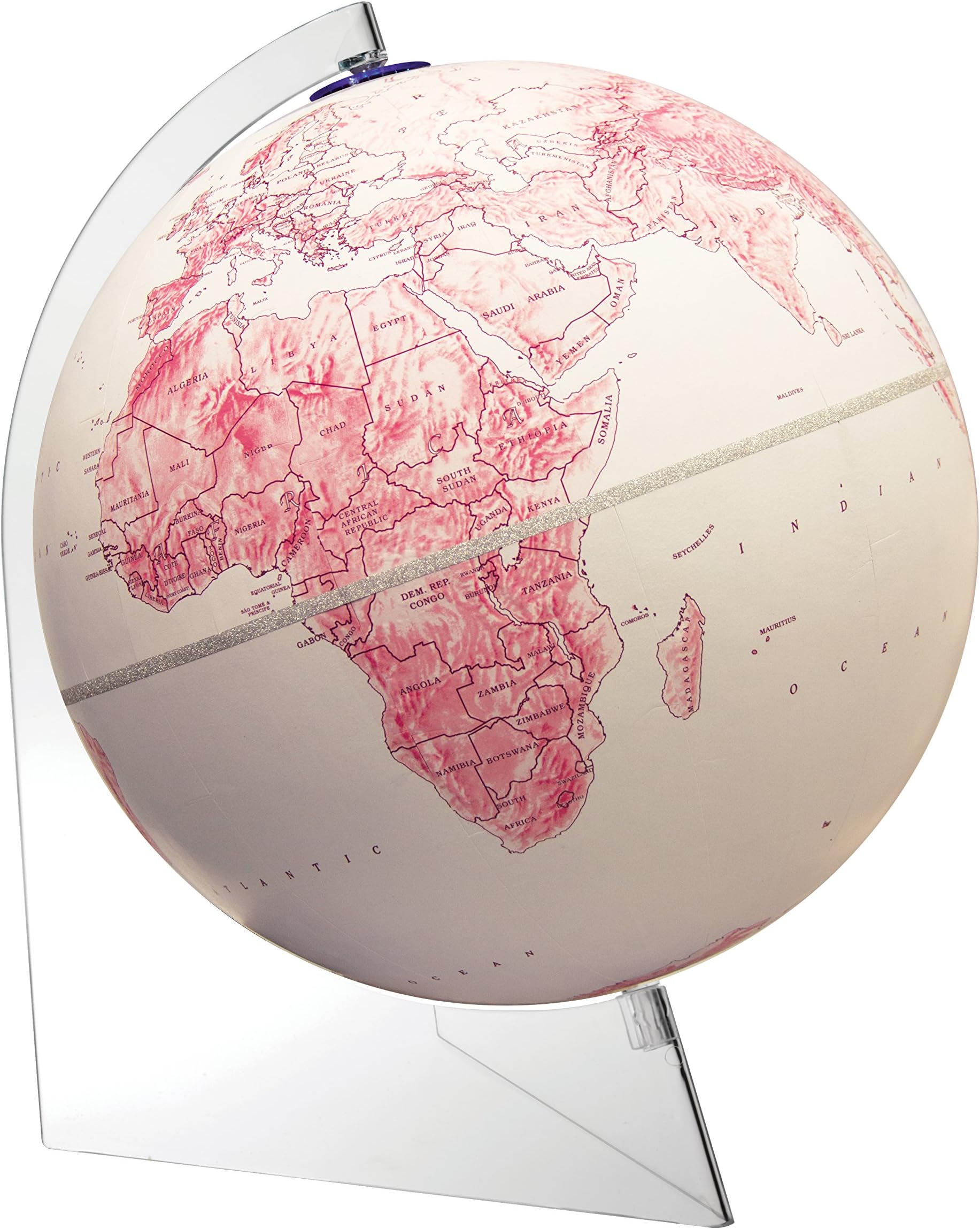 ReplogleMother's Day raised relief globe with velvety finish and clear acrylic base World Globe(12"/30cm diameter) Made in USA